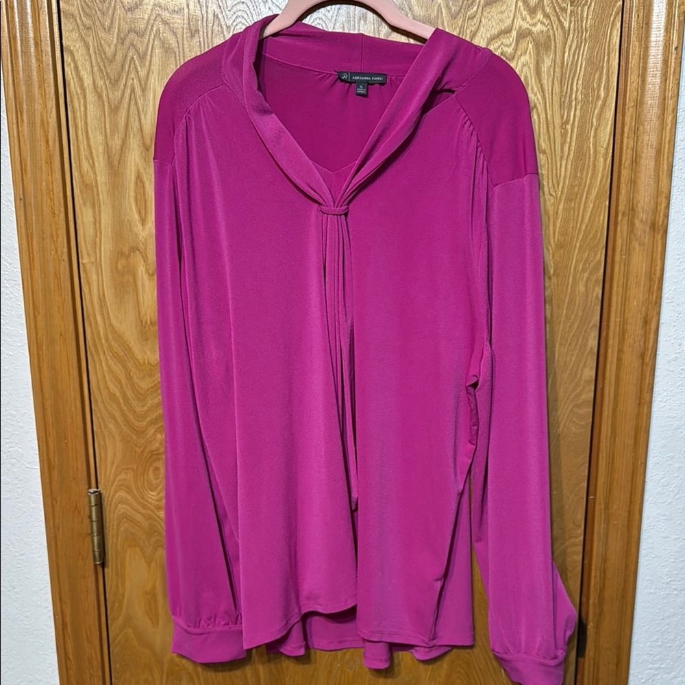 Adrianna Papell Pink Oversized Sailor Collar Blouse